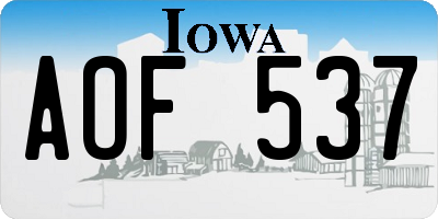 IA license plate AOF537