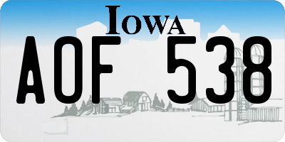 IA license plate AOF538