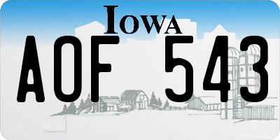 IA license plate AOF543