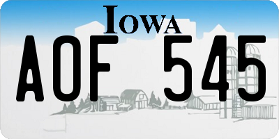 IA license plate AOF545