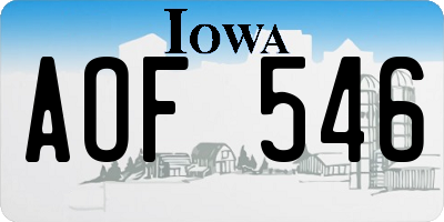 IA license plate AOF546