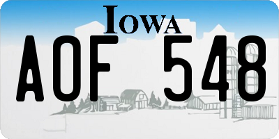 IA license plate AOF548
