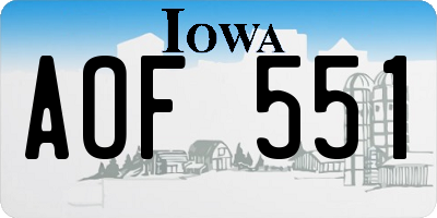 IA license plate AOF551