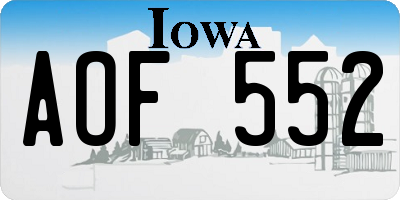IA license plate AOF552