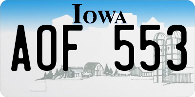 IA license plate AOF553