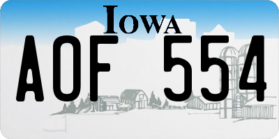 IA license plate AOF554