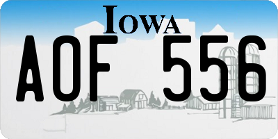 IA license plate AOF556