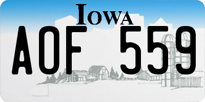 IA license plate AOF559