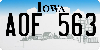 IA license plate AOF563