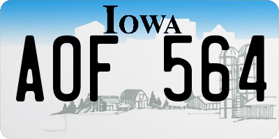 IA license plate AOF564