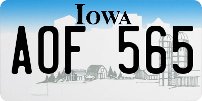 IA license plate AOF565