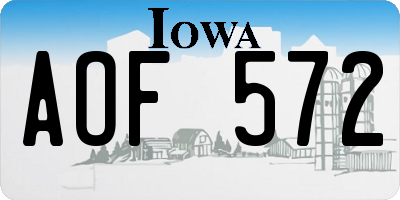 IA license plate AOF572