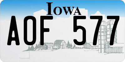 IA license plate AOF577