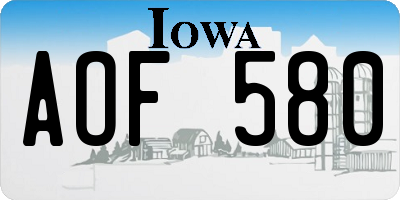 IA license plate AOF580