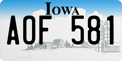 IA license plate AOF581