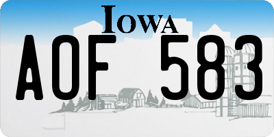 IA license plate AOF583