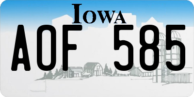 IA license plate AOF585