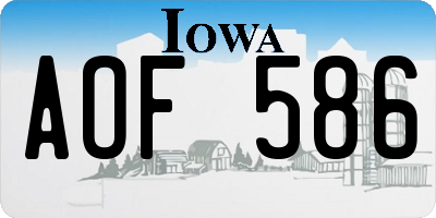 IA license plate AOF586