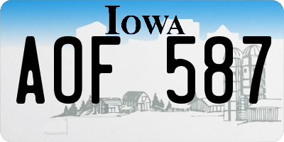 IA license plate AOF587