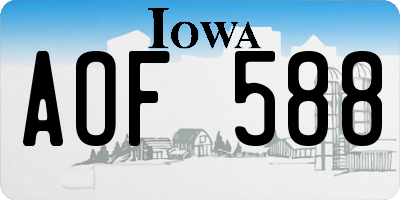 IA license plate AOF588
