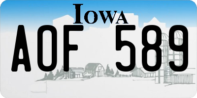 IA license plate AOF589