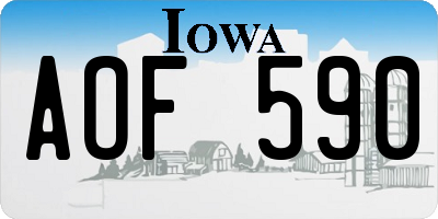 IA license plate AOF590