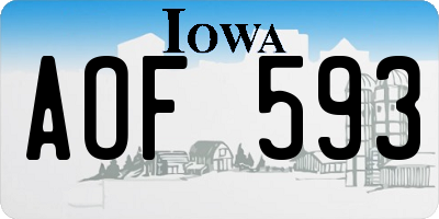 IA license plate AOF593