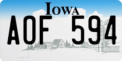 IA license plate AOF594
