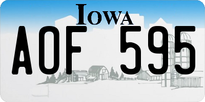 IA license plate AOF595
