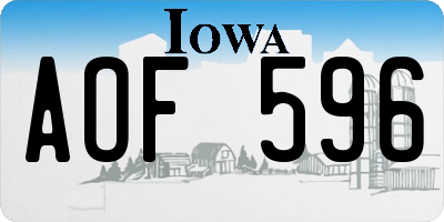 IA license plate AOF596