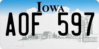 IA license plate AOF597