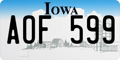 IA license plate AOF599