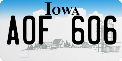 IA license plate AOF606