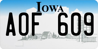 IA license plate AOF609