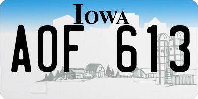 IA license plate AOF613