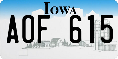 IA license plate AOF615
