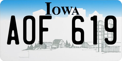 IA license plate AOF619