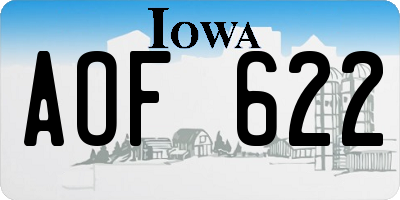 IA license plate AOF622