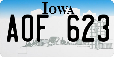 IA license plate AOF623