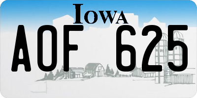 IA license plate AOF625