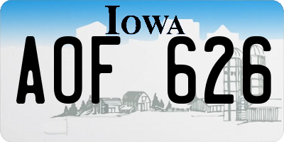 IA license plate AOF626
