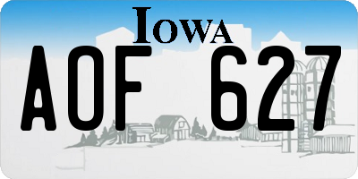 IA license plate AOF627