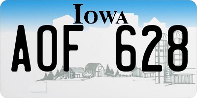 IA license plate AOF628
