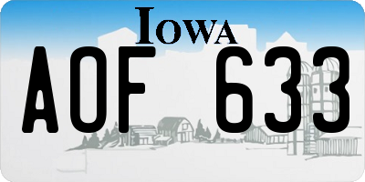 IA license plate AOF633
