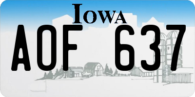 IA license plate AOF637