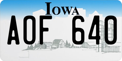 IA license plate AOF640