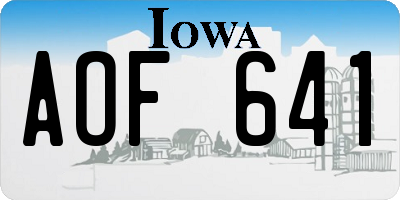 IA license plate AOF641