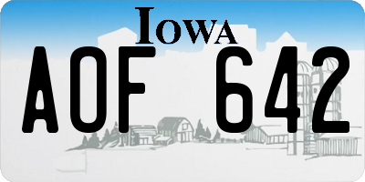 IA license plate AOF642