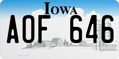IA license plate AOF646