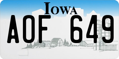 IA license plate AOF649